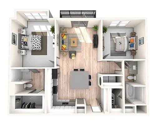 Floor plan Two Bedroom B2C