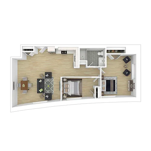Floor plan Lincoln Two Bedroom - Income Restricted