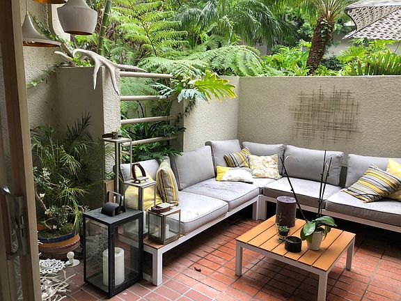 large and lush private patio