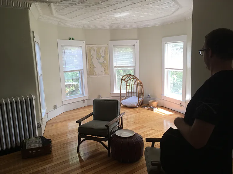 The Great Room. Look at all those windows!!