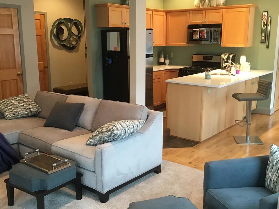 1st Floor - Open concept layout from kitchen to living area