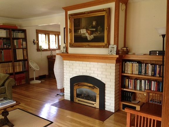 Custom mantle and bookcase