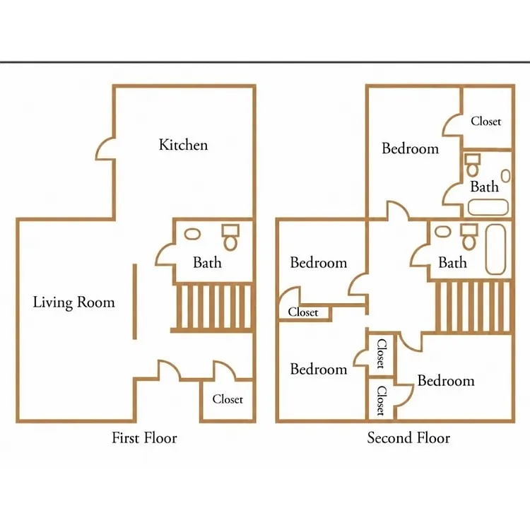Floor plan Four Bedroom Townhome