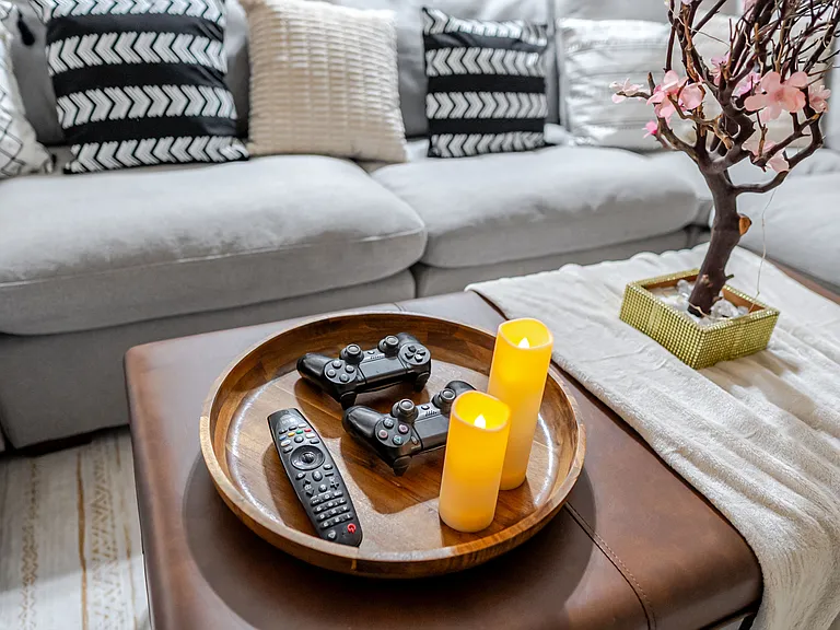 Game on! Enjoy endless fun in the living room with a game console ready to play.