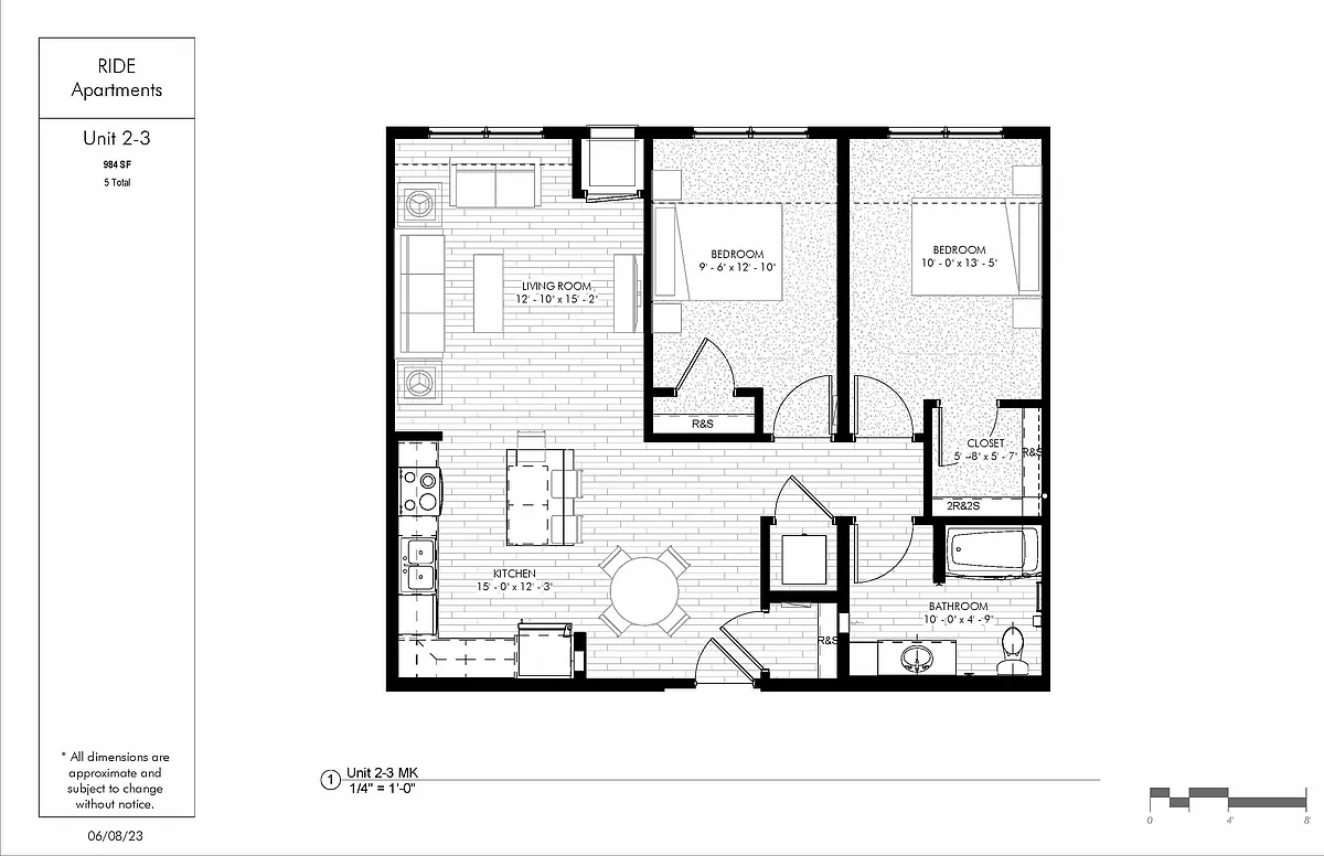 Floor plan 2 Bedroom 2-3 (60)