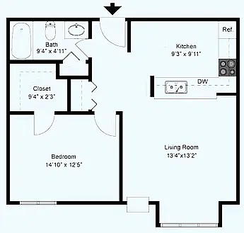 Floor plan 1 Bedroom