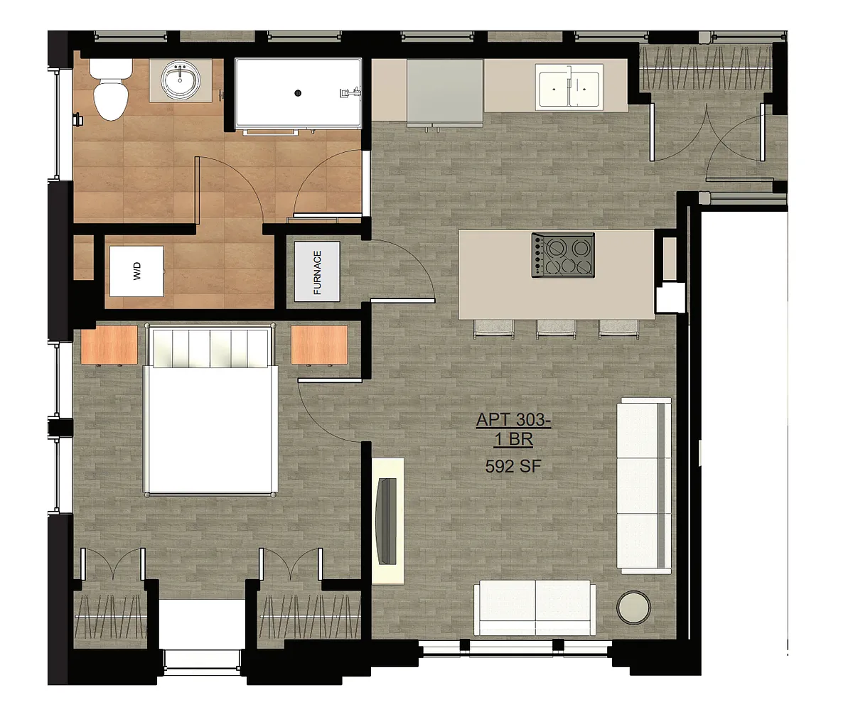 Floor plan 1-bedroom