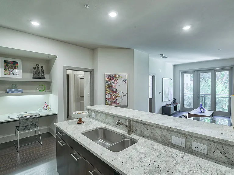 Wood-style flooring throughout living areas