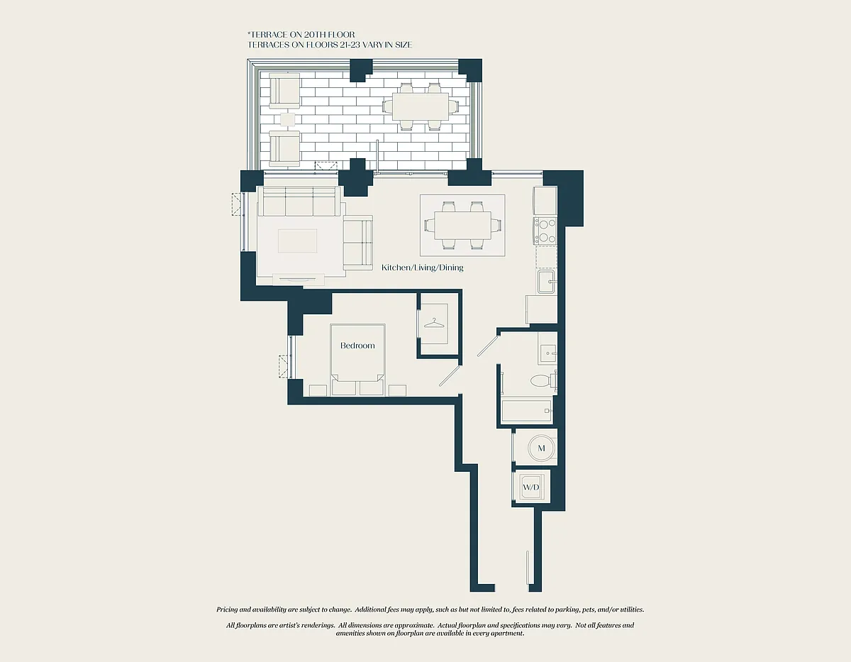 Floor plan 1 Bed - 1 Bath | A06