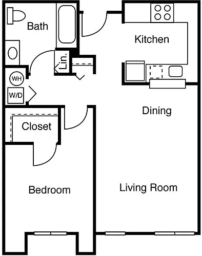 Floor plan 1 Bedroom C