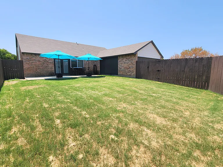 Fenced backyard