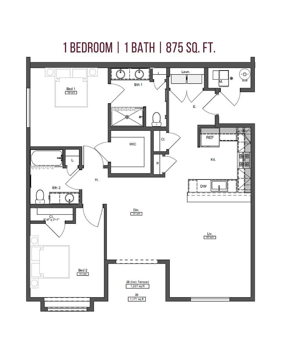Floor plan 1 Bedroom