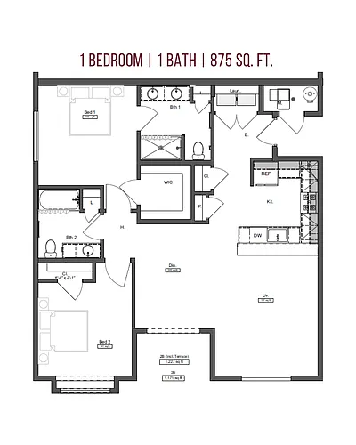 Floor plan 1 Bedroom