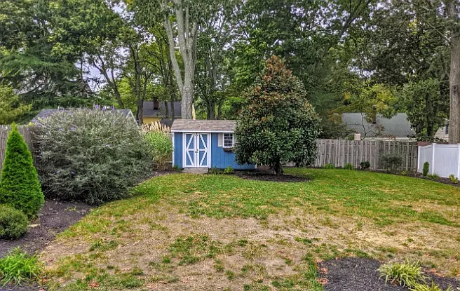 shed in the rear yard