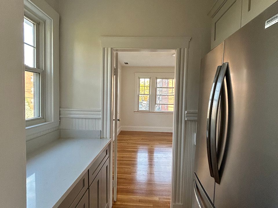 Kitchen area with work area and storage