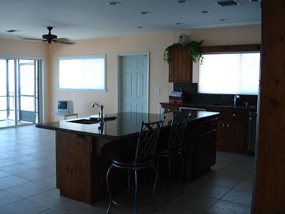 Open kitchen/dining/living 