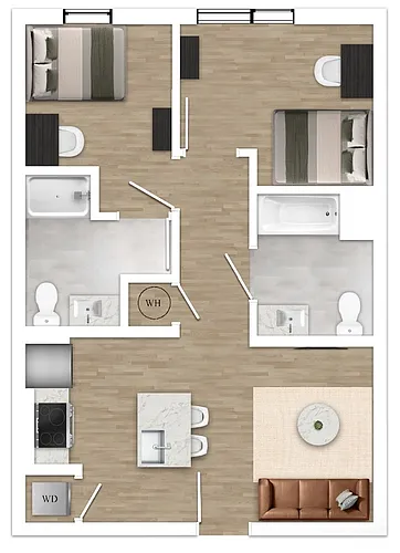 Floor plan 2A - 2X2