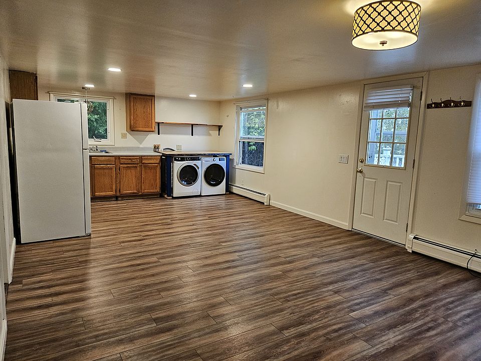 Kitchen opens up to the living room yet still has plenty of room for a dinner table.