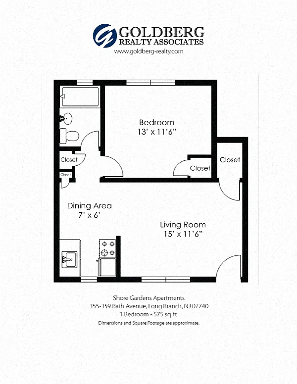 Floor plan One Bedroom 1 Bath