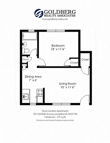 Floor plan One Bedroom 1 Bath