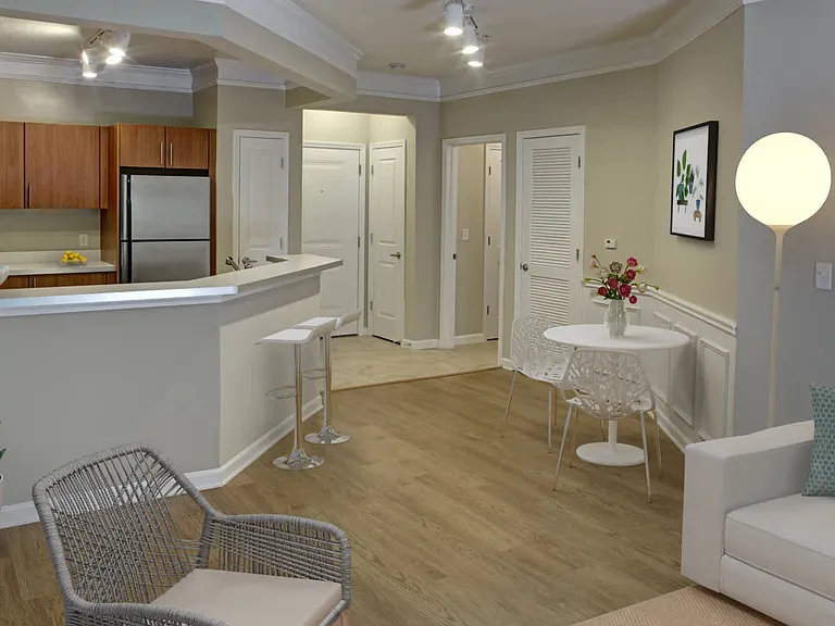Kitchen and Dining Room with Hard Surface Flooring