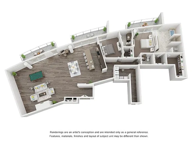 Floor plan 2 Bed 2.5 Bath PH1