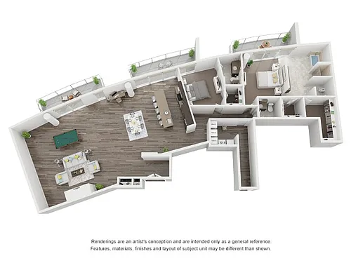 Floor plan 2 Bed 2.5 Bath PH1