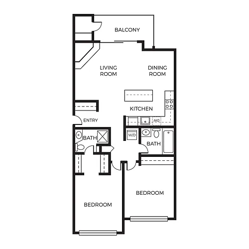 Floor plan 2 Bed 2 Bath