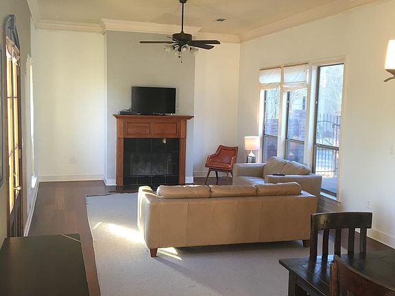 Open floor plan with a fireplace 