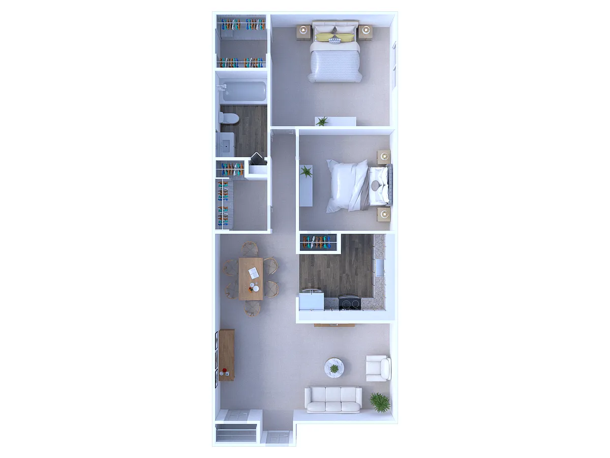 Floor plan Logan Street 2 Bedroom/1 Bathroom