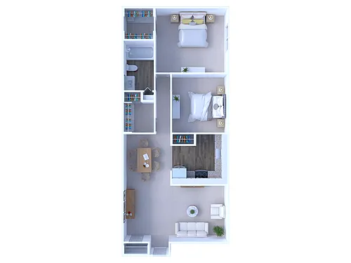 Floor plan Logan Street 2 Bedroom/1 Bathroom