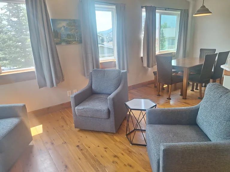 Living and dining rooms.