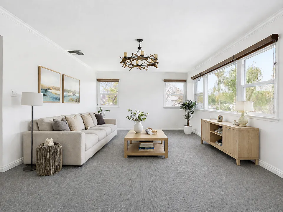 Virtually staged living room