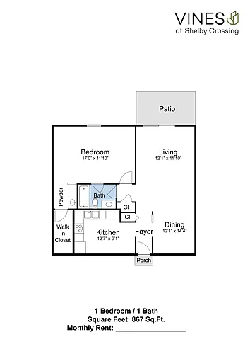 Floor plan 1 X 1