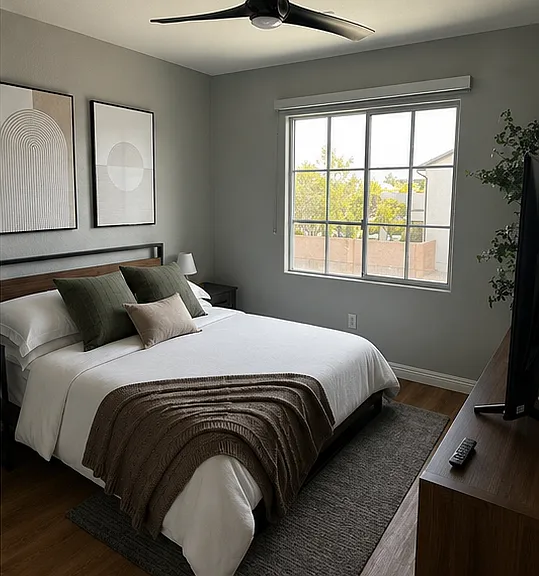 Bedroom with TV