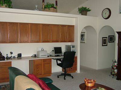 Family Room and Desk w/ cabinents