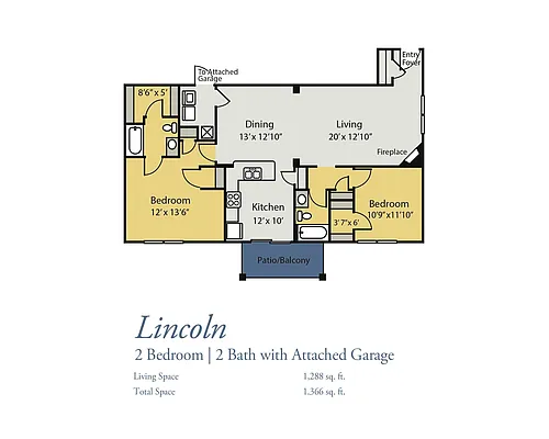 Floor plan Lincoln-with attached garage