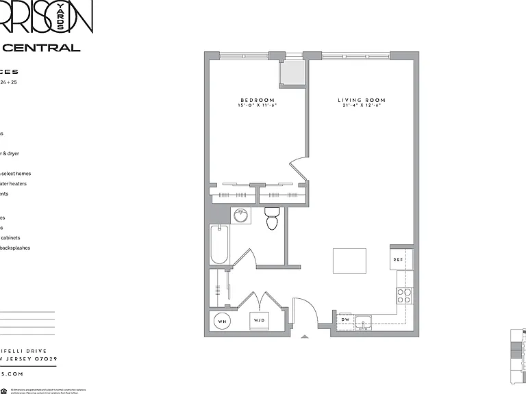 A1B7T floor plan Harrison Yards