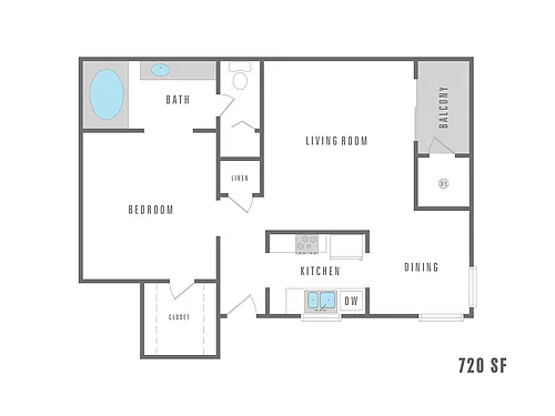 Floor plan 1 Bedroom 1 Bath