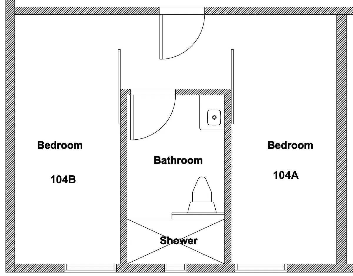 Floor plan Private Room in 2 bd 1 ba Apartment