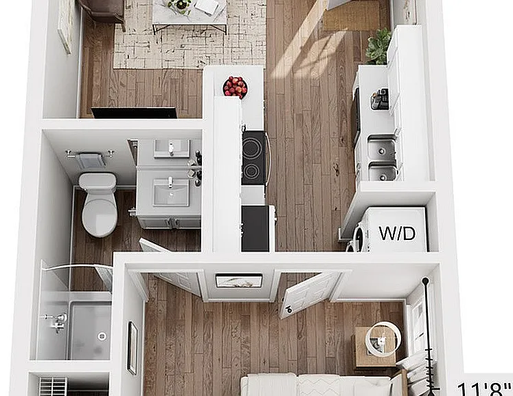 1 Bedroom, 1 Bathroom Cottage Floor Plan 1 Bedroom, 1 Bathroom Cottage Floor Plan