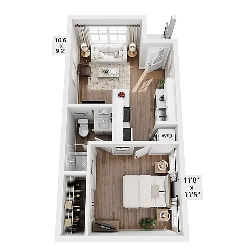 Floor plan A1 Cottage - 1 Bed / 1 Bath