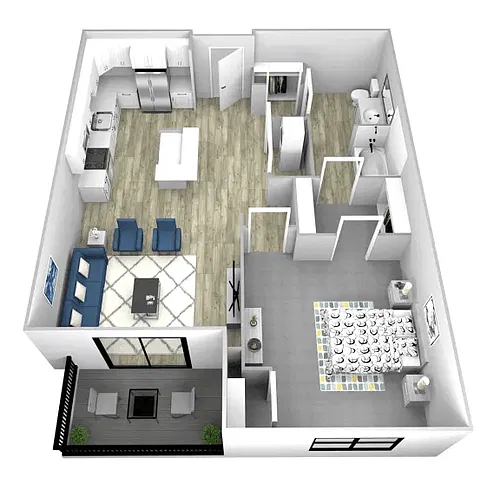 Floor plan 1 Bedroom A