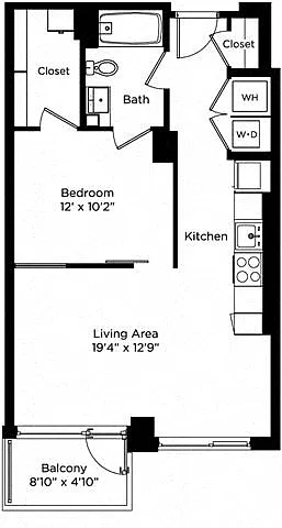 Floor plan 1F w/ Balcony