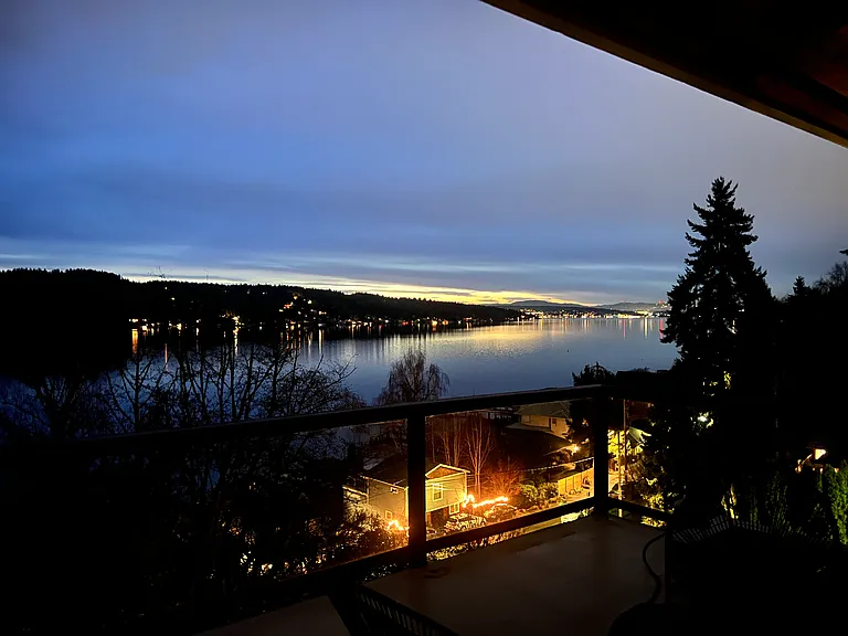 Enjoy sweeping views of Lake Washington.