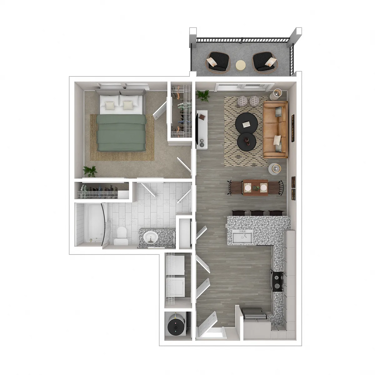 Floor plan Alloy (1x1 671 Sq. Ft.)