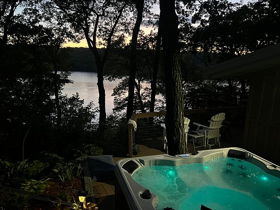 Hot tub overlooking St. Croix River