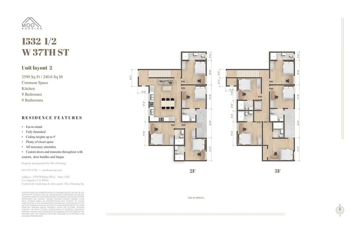 Floor plan Private room at 1532 1-2 W 37th st - 9B9B