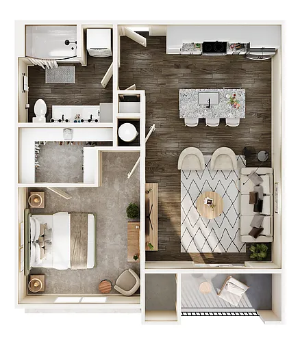Floor plan 1 Bed/1 Bath