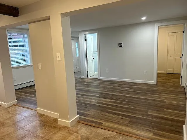View from kitchen into living room.